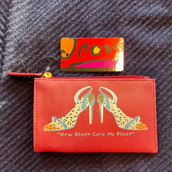 “New Shoes Cure My Blues” Coin Purse and Key Chain, NWT - Picture 2 of 10